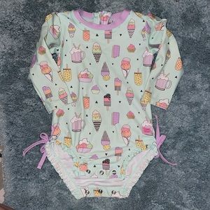 🍦Ruffle Butts Ice Cream Rashguard One Piece Swimsuit 12-18 months🍦